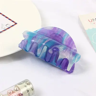 Creative Starry Sky Pattern Acrylic Women's Bow Tie Hair Claw Gripper