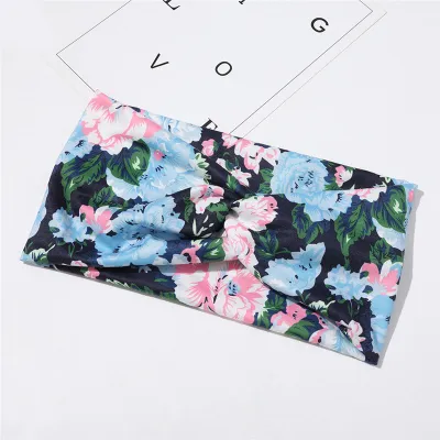 Fashion Peony Print Fitness Yoga Absorbing Sweat Headband
