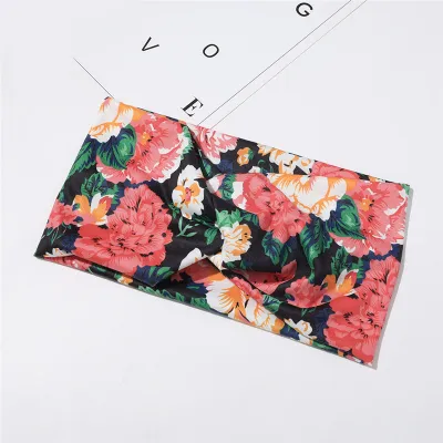 Fashion Peony Print Fitness Yoga Absorbing Sweat Headband
