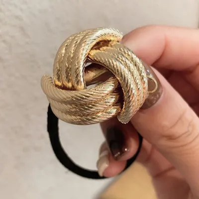 Retro Irregular Geometric Metal Alloy Elastic Hair Band Women's