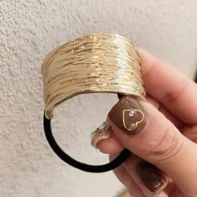 Retro Irregular Geometric Metal Alloy Elastic Hair Band Women's