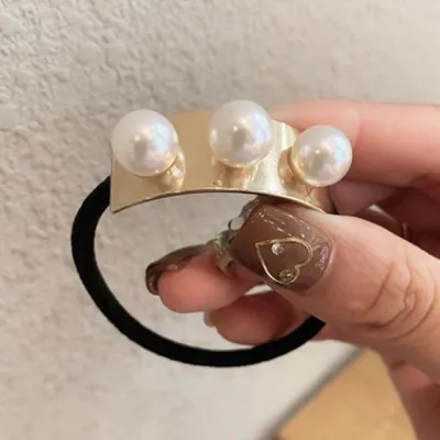 Retro Irregular Geometric Metal Alloy Elastic Hair Band Women's