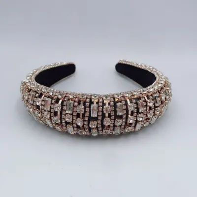 Luxury Shiny Full Rhinestones Decor Colorful Hair Band Women's Nature U Shape