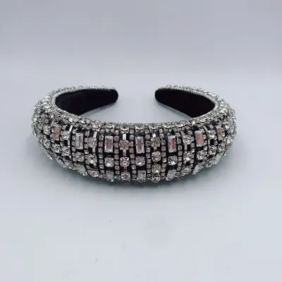 Luxury Shiny Full Rhinestones Decor Colorful Hair Band Women's Nature U Shape