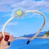 Blue Daisy Pearl Headband