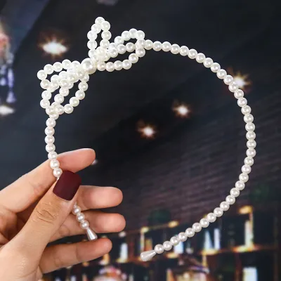 Girls Fashion Bow Pearl Headband