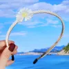 White Daisy Pearl Headband