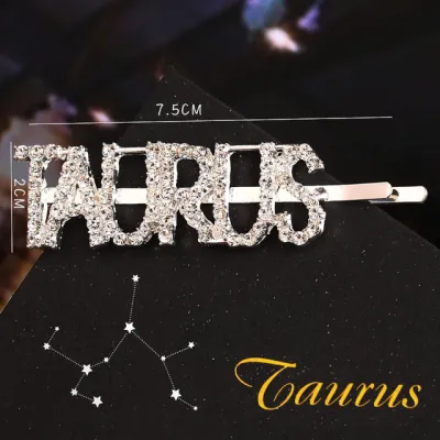 Fashion Rhinestones Decor Zodiac Hair Clip for Women Exotic Style