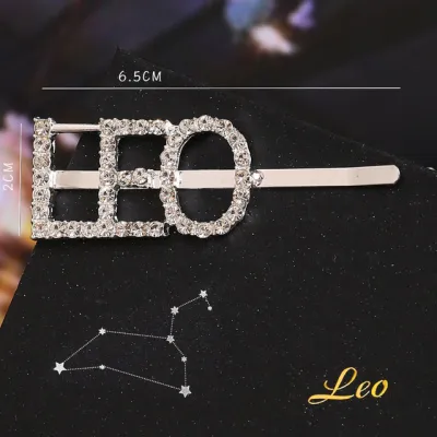 Fashion Rhinestones Decor Zodiac Hair Clip for Women Exotic Style
