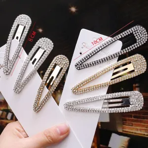 Simple Rhinestones Decor Geometric Hair Clip