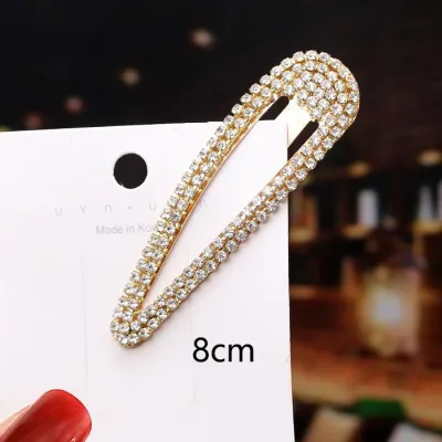 Simple Rhinestones Decor Geometric Hair Clip