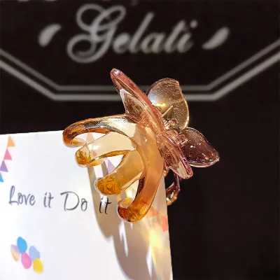 Candy Colors Butterfly Shaped Hair Claw for Women Plastic Resin Gripper