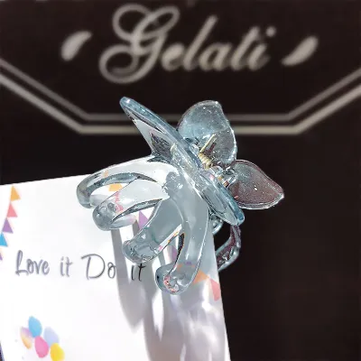 Candy Colors Butterfly Shaped Hair Claw for Women Plastic Resin Gripper