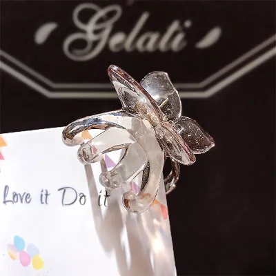 Candy Colors Butterfly Shaped Hair Claw for Women Plastic Resin Gripper