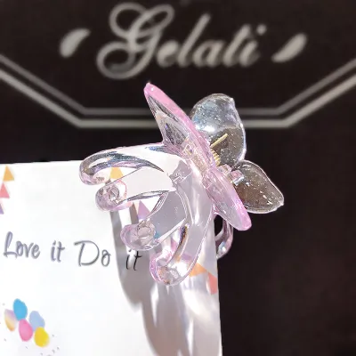 Candy Colors Butterfly Shaped Hair Claw for Women Plastic Resin Gripper
