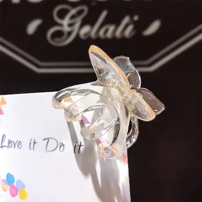 Candy Colors Butterfly Shaped Hair Claw for Women Plastic Resin Gripper