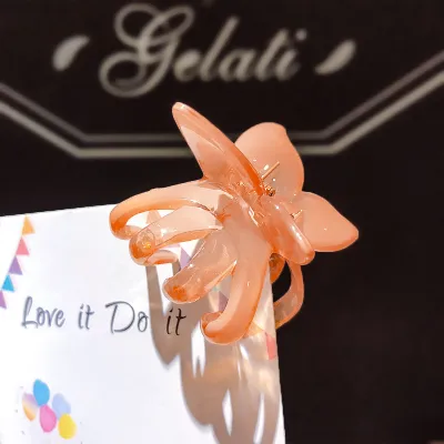 Candy Colors Butterfly Shaped Hair Claw for Women Plastic Resin Gripper