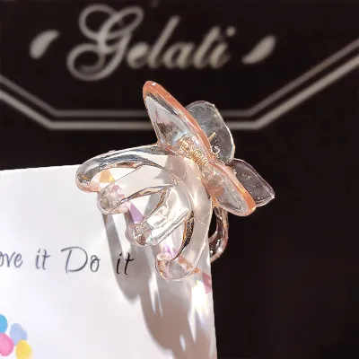 Candy Colors Butterfly Shaped Hair Claw for Women Plastic Resin Gripper
