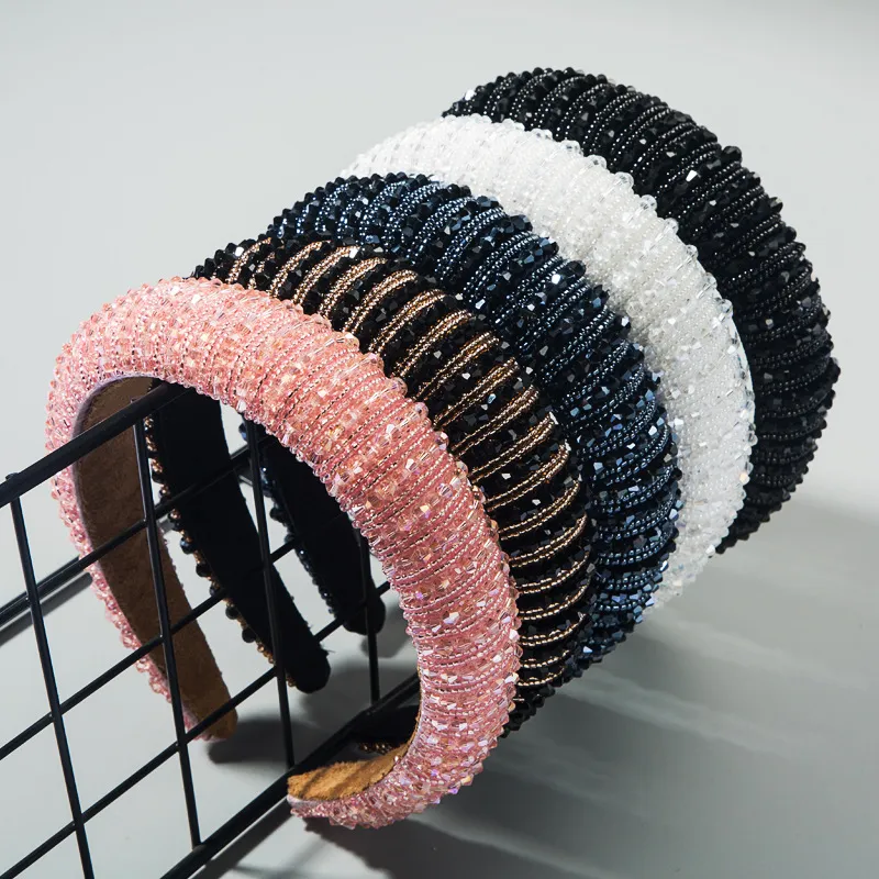 Women Shiny Full Crystal Decor Fabric Headband