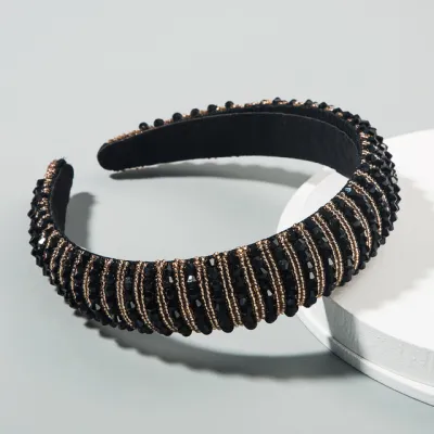 Women Shiny Full Crystal Decor Fabric Headband