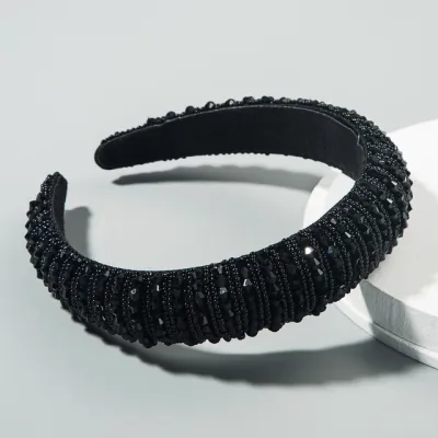 Women Shiny Full Crystal Decor Fabric Headband