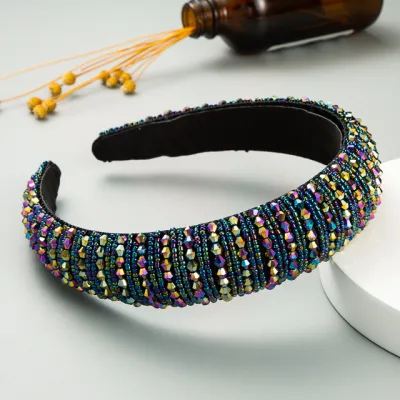 Women Shiny Full Crystal Decor Fabric Headband