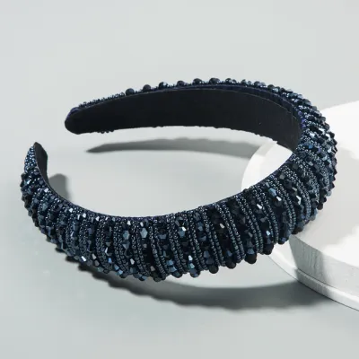 Women Shiny Full Crystal Decor Fabric Headband