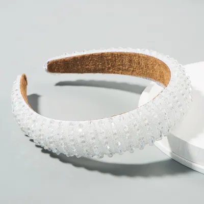 Women Shiny Full Crystal Decor Fabric Headband