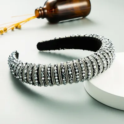 Women Shiny Full Crystal Decor Fabric Headband