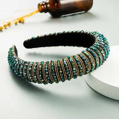 Women Shiny Full Crystal Decor Fabric Headband