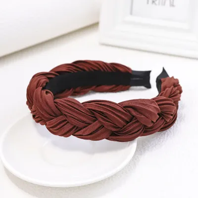 Women Solid Color Wide Side Cross Knot Headband