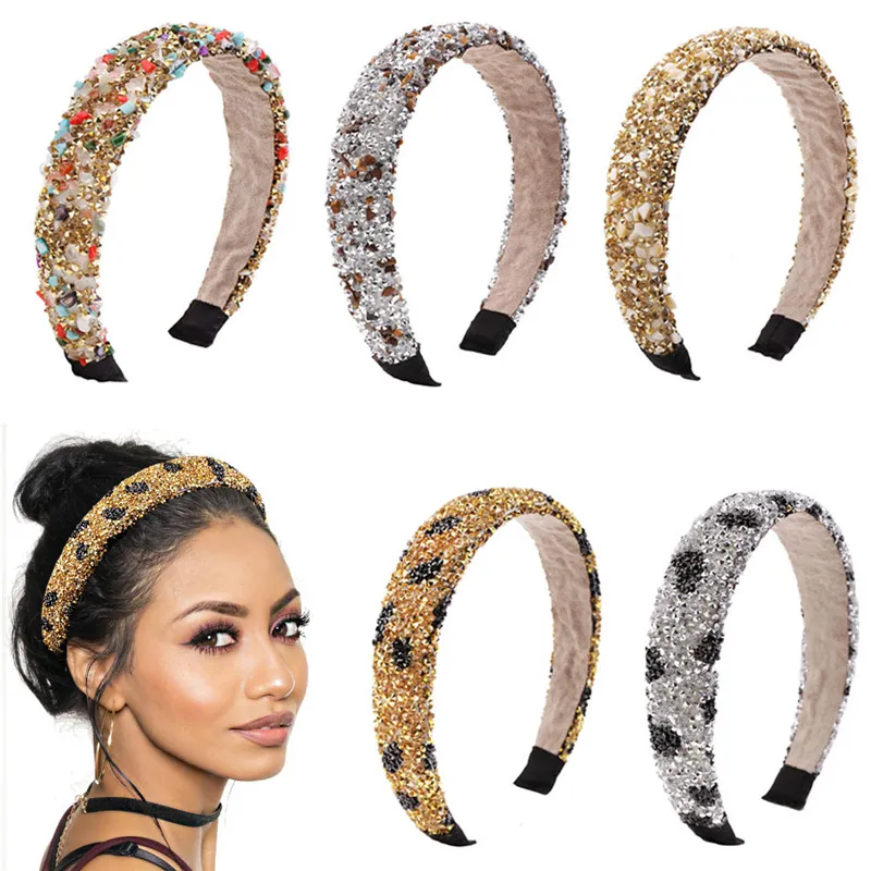 Women Vintage Rhinestones And Sequins Decor Hairband