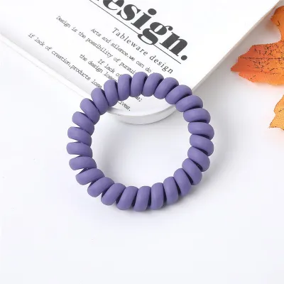 Women Solid Color Matte Telephone Wire Elastic Hair Band