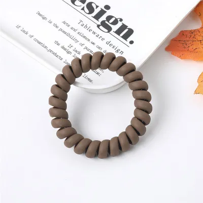 Women Solid Color Matte Telephone Wire Elastic Hair Band