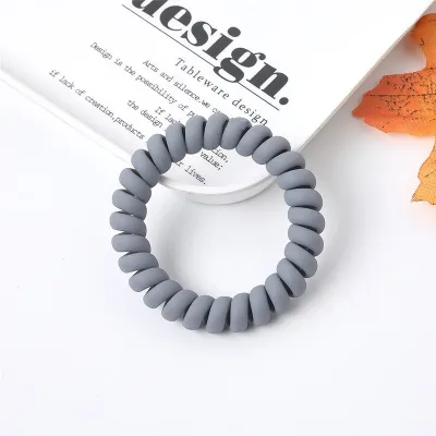 Women Solid Color Matte Telephone Wire Elastic Hair Band