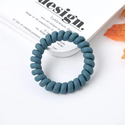 Women Solid Color Matte Telephone Wire Elastic Hair Band
