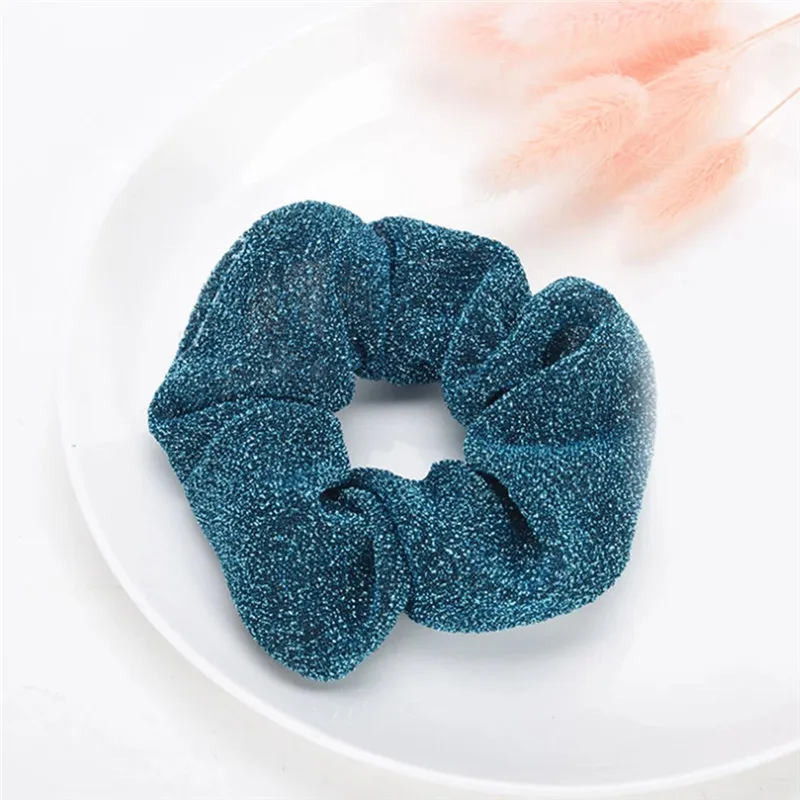 Women Solid Color Purl Elastic Hair Band