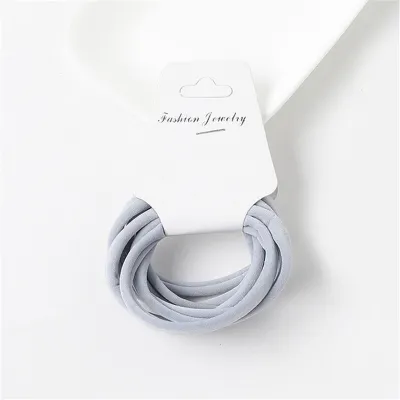 6pcs/set Women's Simple Solid Color Fabric Elastic Hair Band