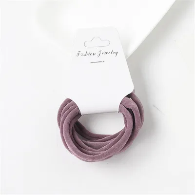 6pcs/set Women's Simple Solid Color Fabric Elastic Hair Band