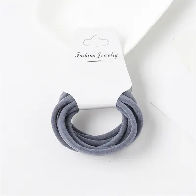 6pcs/set Women's Simple Solid Color Fabric Elastic Hair Band