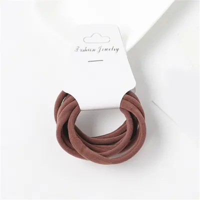 6pcs/set Women's Simple Solid Color Fabric Elastic Hair Band