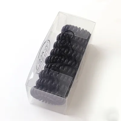 9Pcs/Set Women's TPU Elastic Hair Bands Transparent Gradient Telephone Line Hair Ties