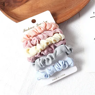Women Simple Fabric Geometric Elastic Hair Bands Set