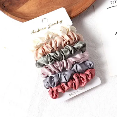 Women Simple Fabric Geometric Elastic Hair Bands Set