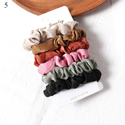 Women Simple Fabric Geometric Elastic Hair Bands Set