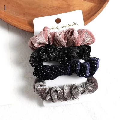 Women Simple Fabric Geometric Elastic Hair Bands Set