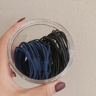 20Pcs/Set Women Solid Color Elastic Hair Bands Simple Bow Tie Fabric Hair Ties