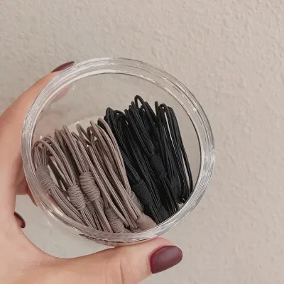 20Pcs/Set Women Solid Color Elastic Hair Bands Simple Bow Tie Fabric Hair Ties