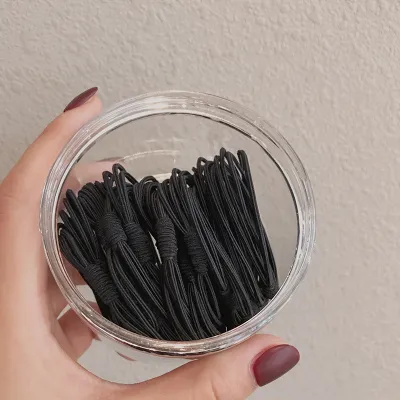 20Pcs/Set Women Solid Color Elastic Hair Bands Simple Bow Tie Fabric Hair Ties