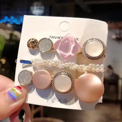3pcs Women's Geometric Shaped Plastic Resin Hair Clip Set